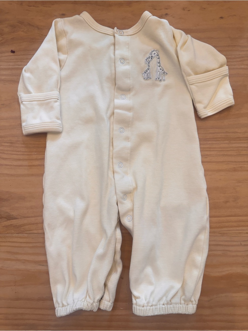 Kissy Kissy Yellow & White Giraffe Footie One-Piece